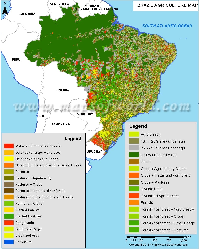 Brazil Agriculture Map