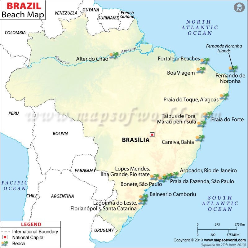 Brazil Beaches Map