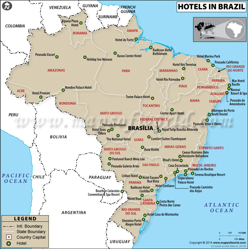Brazil Hotels Map
