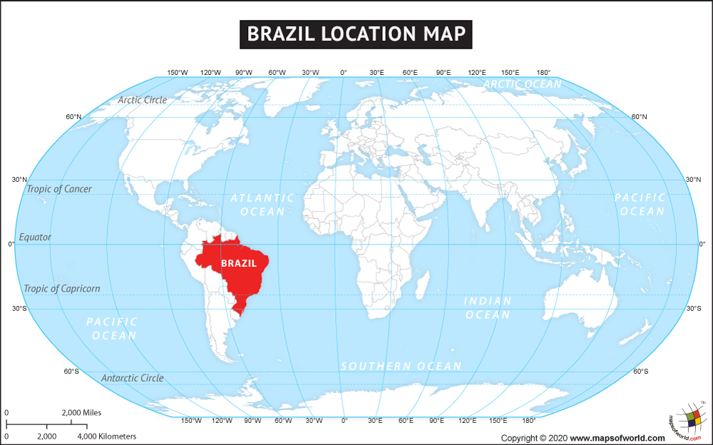 World Map Showing Brazil Ashien Nikaniki   Brazil Location 