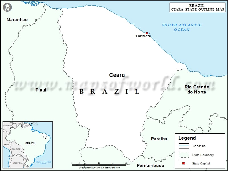 Blank Map of Ceara