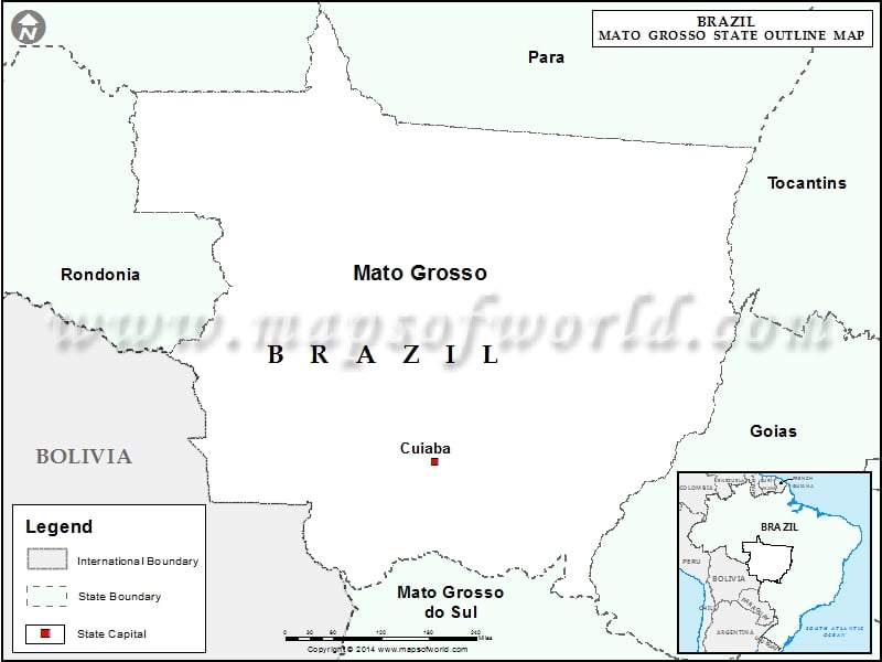 Mato Grosso Map Outline
