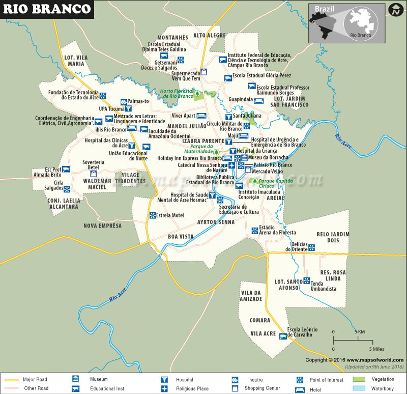 Map of Rio Branco Brazil