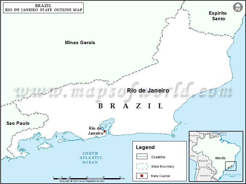 Blank Map of Rio de Janeiro State