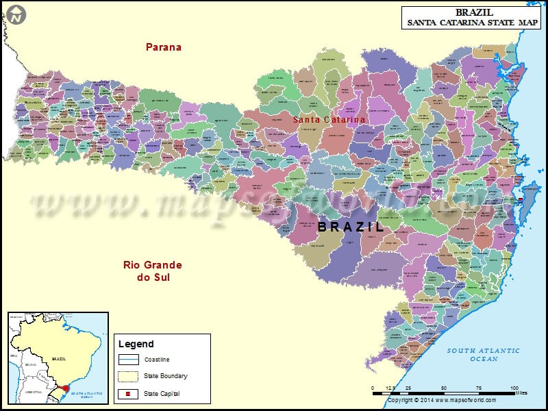 Map of Santa Catarina