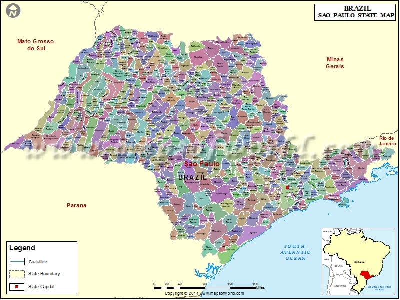 Sao Paulo State Map