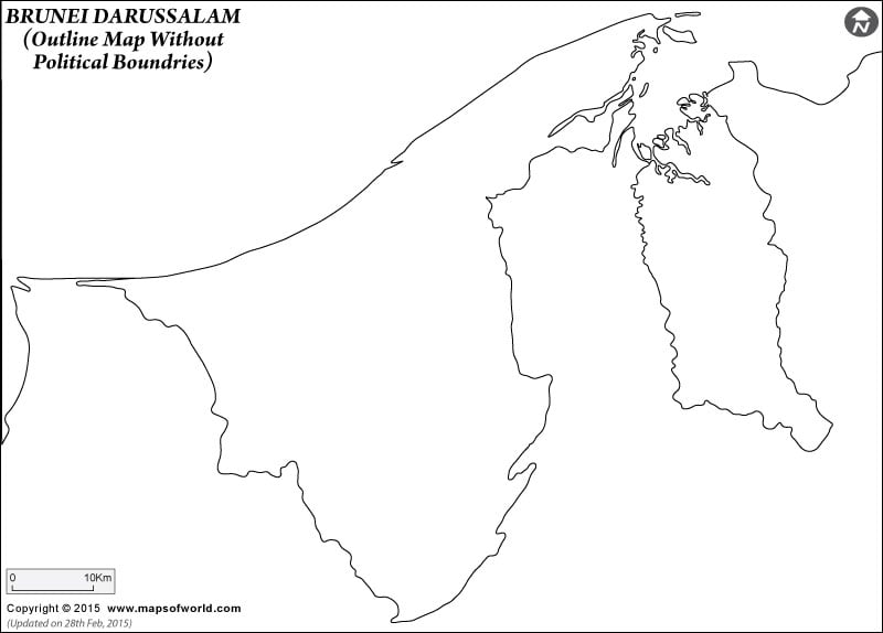 Brunei Outline Map Without Political Boundries