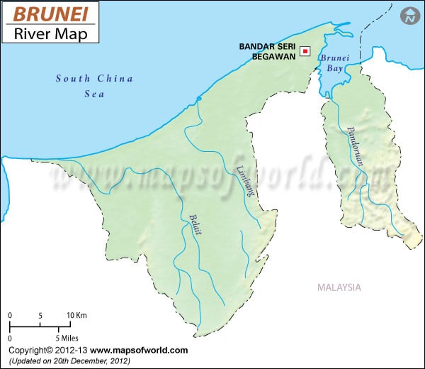 Brunei River Map