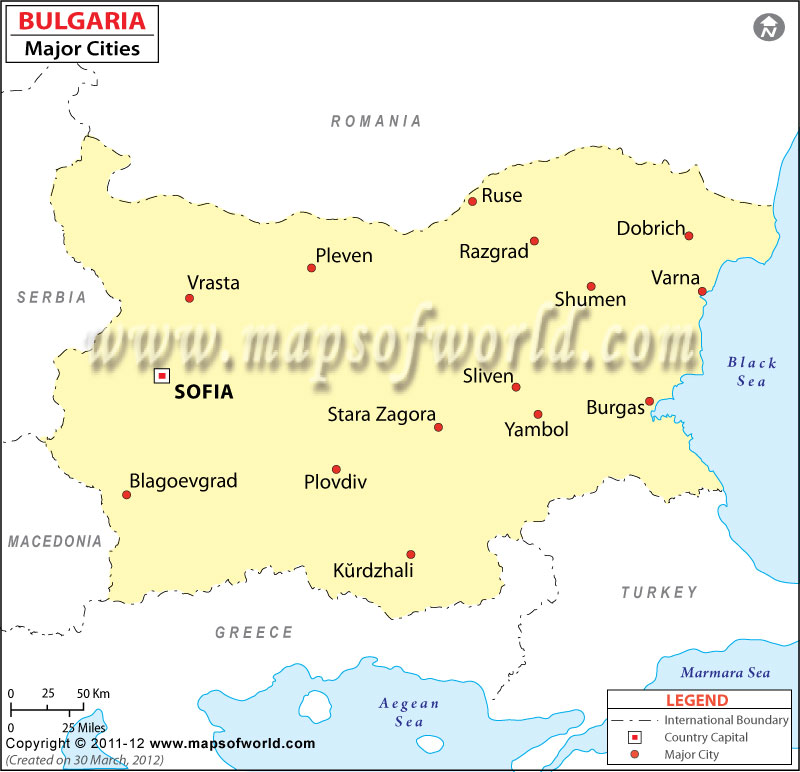 Bulgaria Cities Map