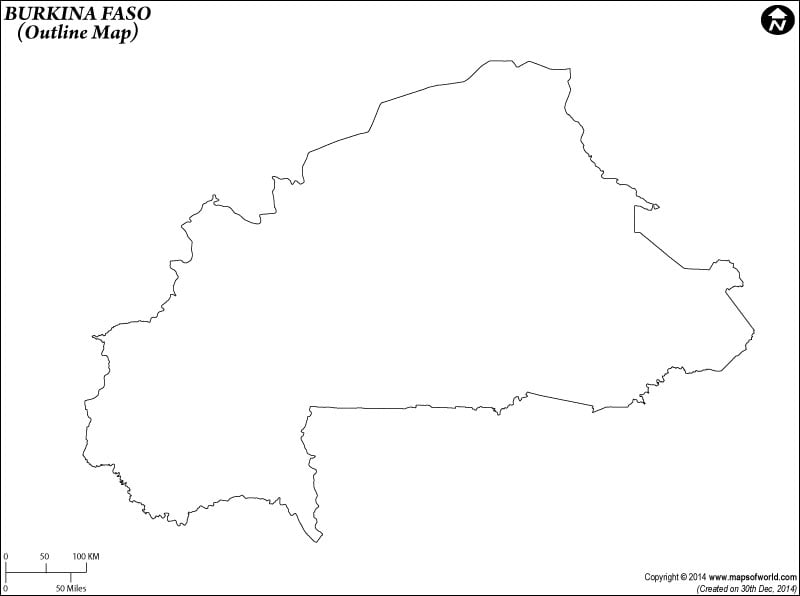 Burkina Faso  Map Outline
