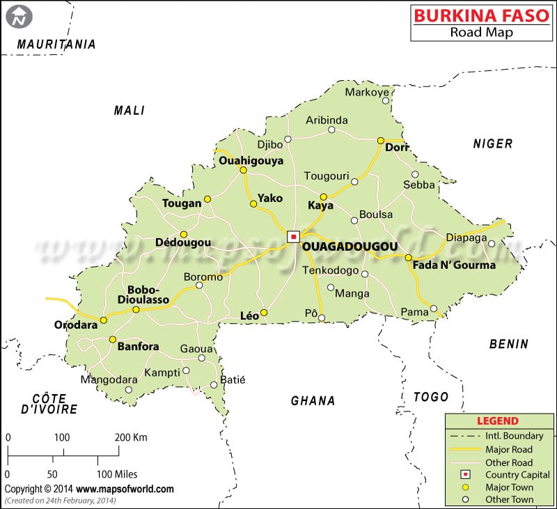 Burkina Faso Road Map