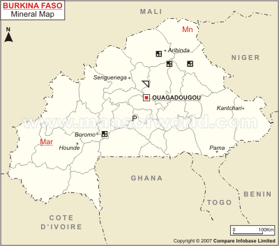 Burkina Faso Mineral Map