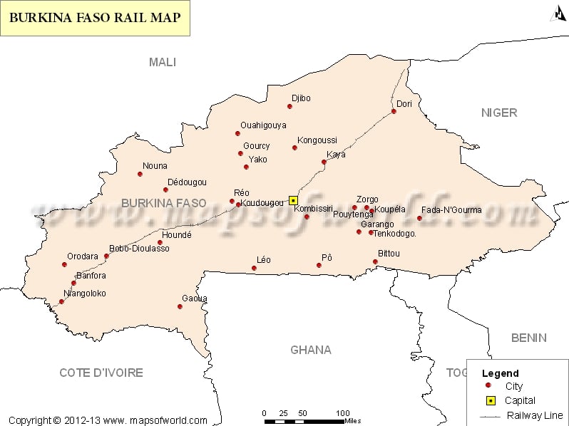Burkina Faso Railway Map