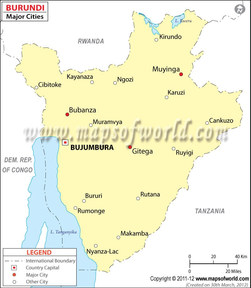 Burundi Cities Map