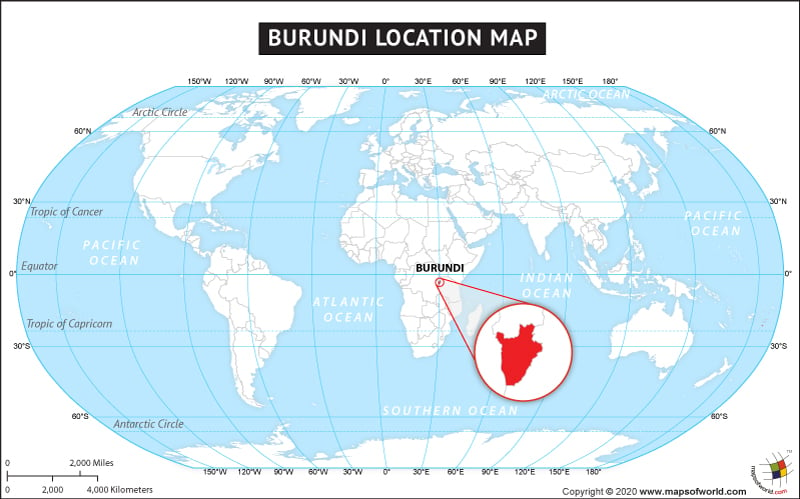 Burundi on World Map