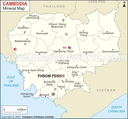 Cambodia Mineral Map
