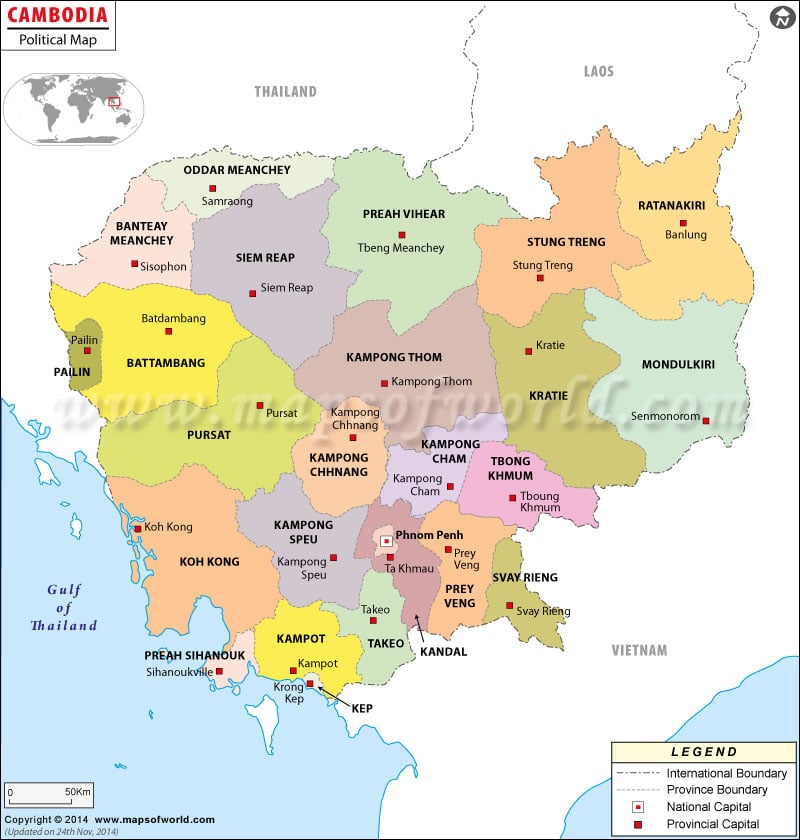 Political Map of Cambodia