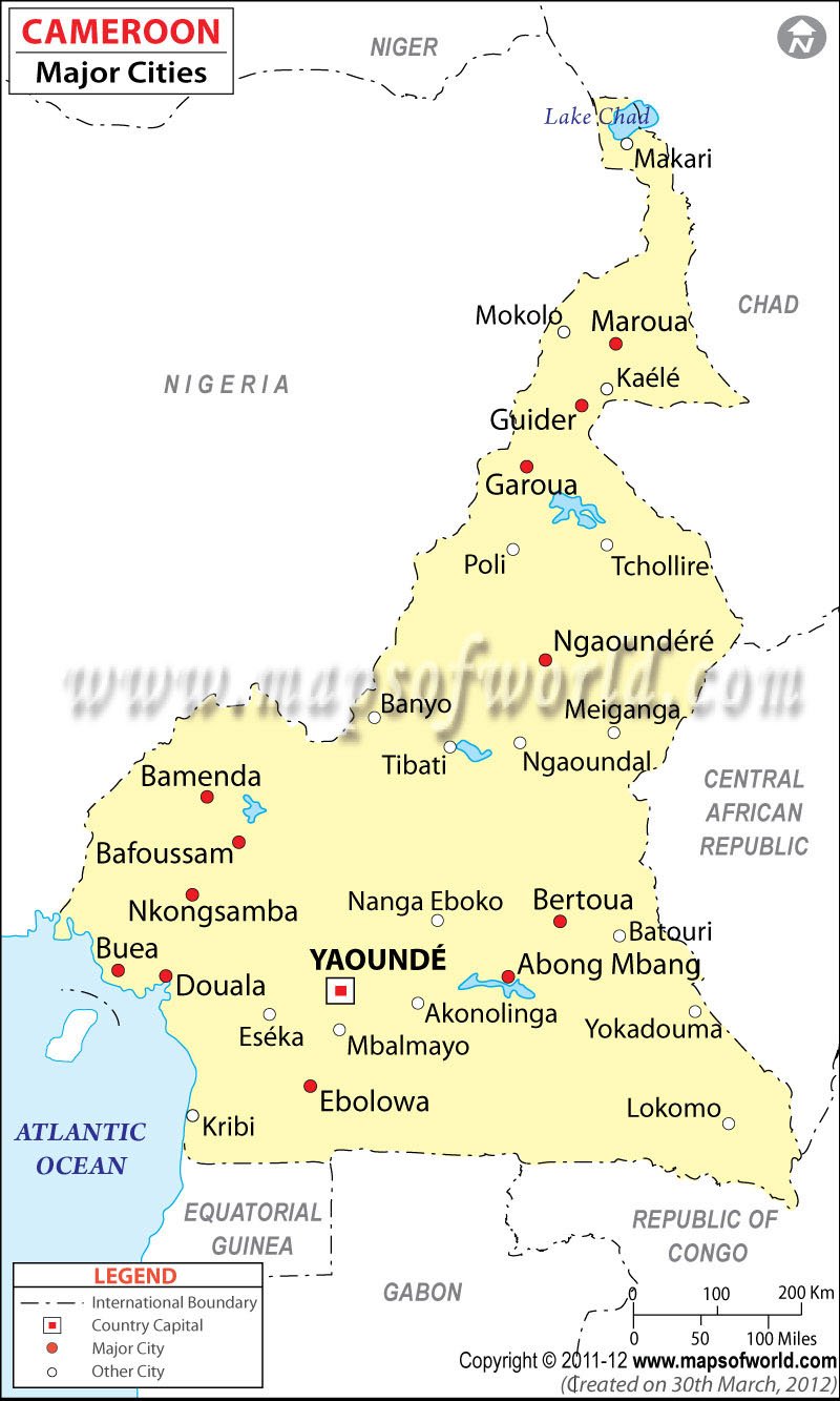 Cameroon Cities Map