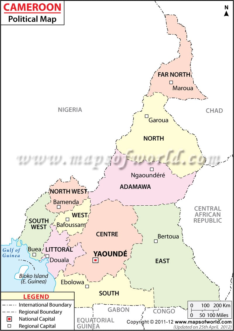 Political Map of Cameroon