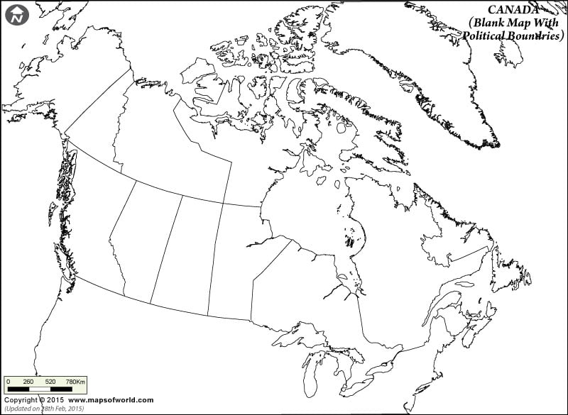 Canada Blank Map With Poltical Boundries