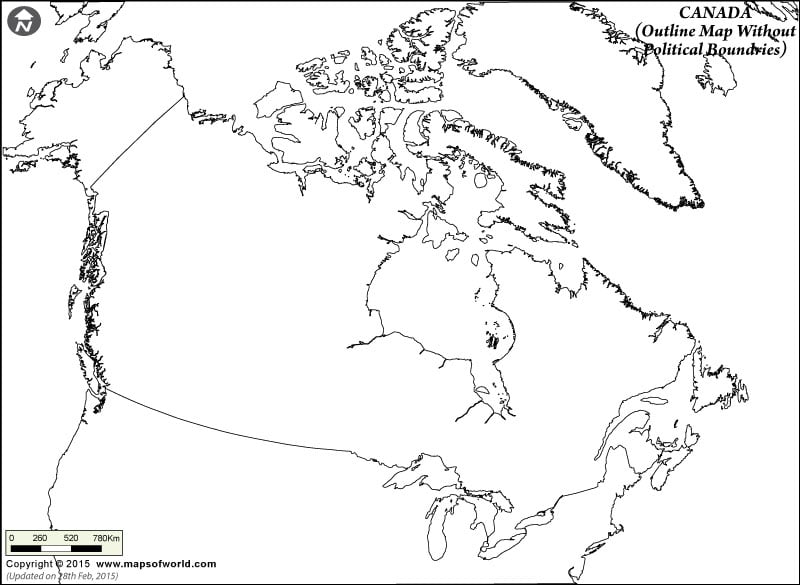 Canada Blank Map Without Poltical Boundries