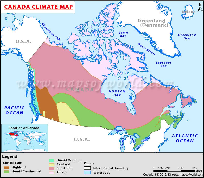 Canada Climate Map