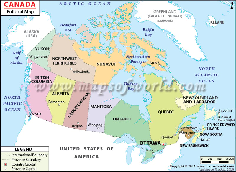 Canada Provinces and Territories Map