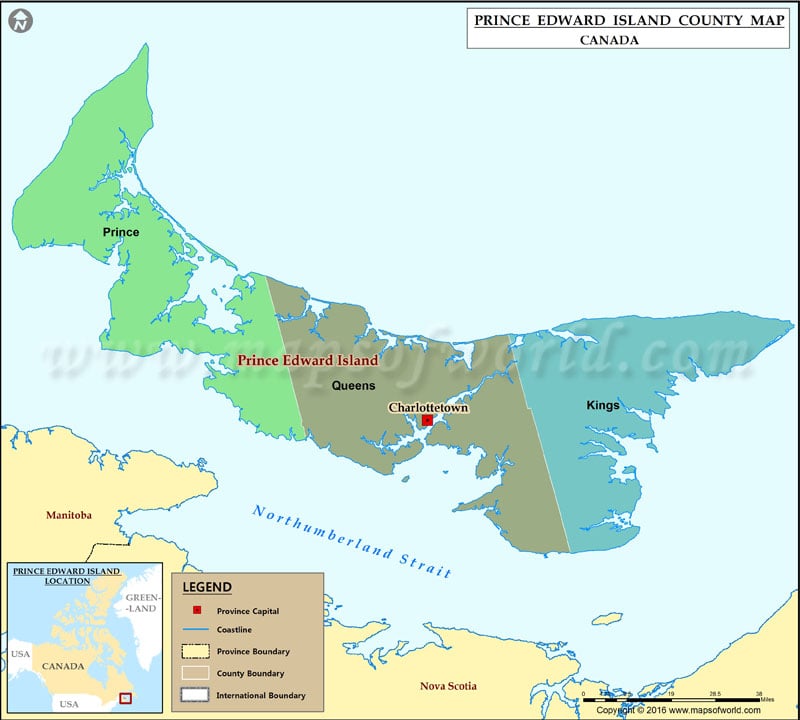 The Map of Prince Edward Island