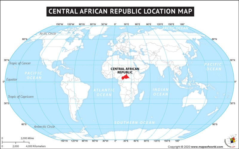 Where is Central African Republic on the World Map