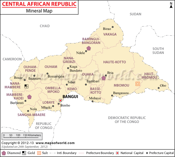 Central African Republic Mineral Map