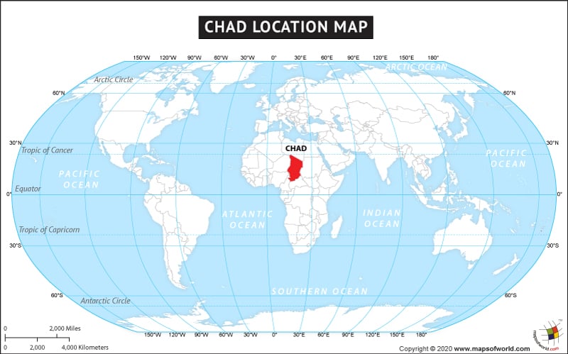 Chad on World Map