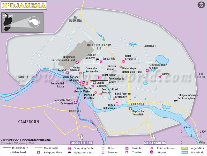 N’Djamena Chad Map