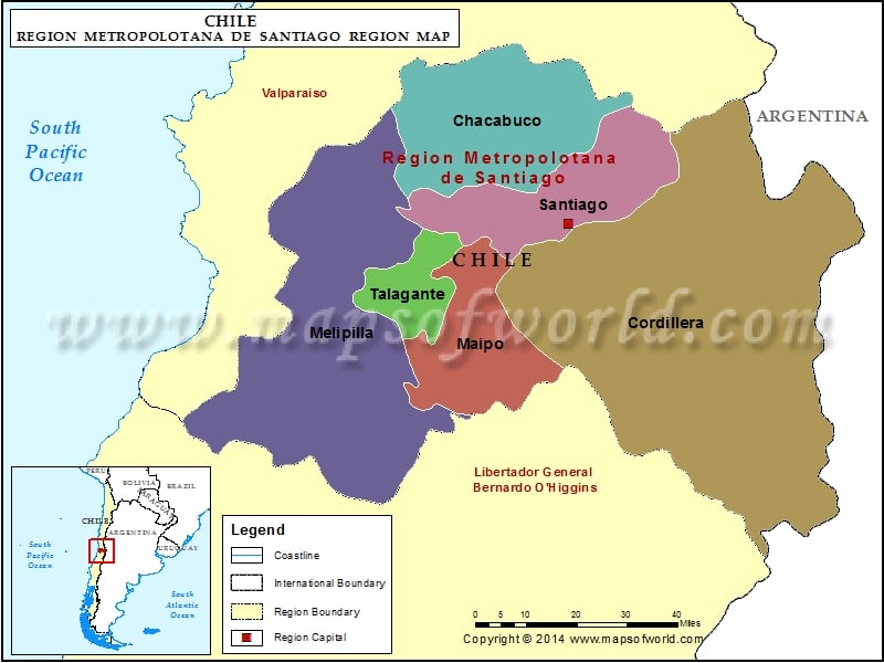 Santiago Metropolitan Region Map