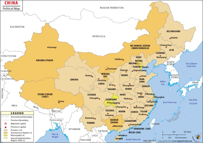 China Provinces Map