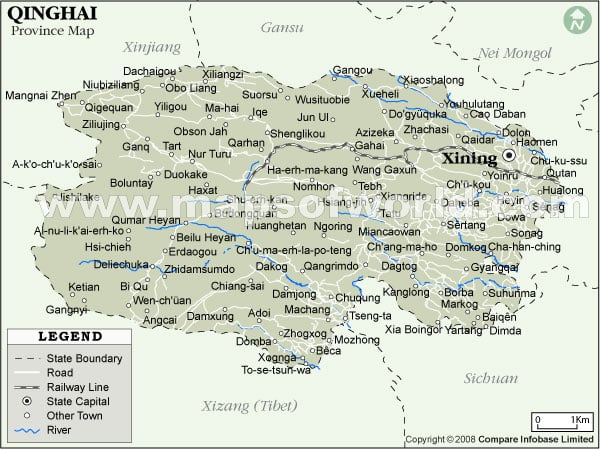 Qinghai Province Map