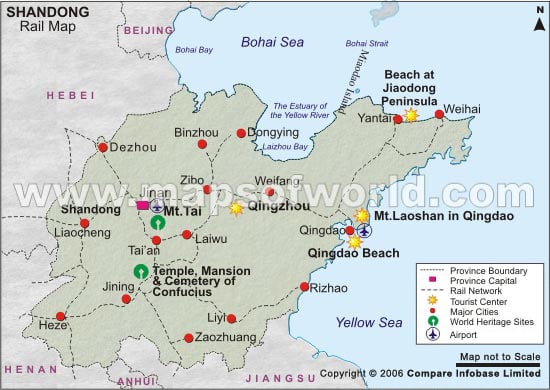 Rail Network Map Shandong 