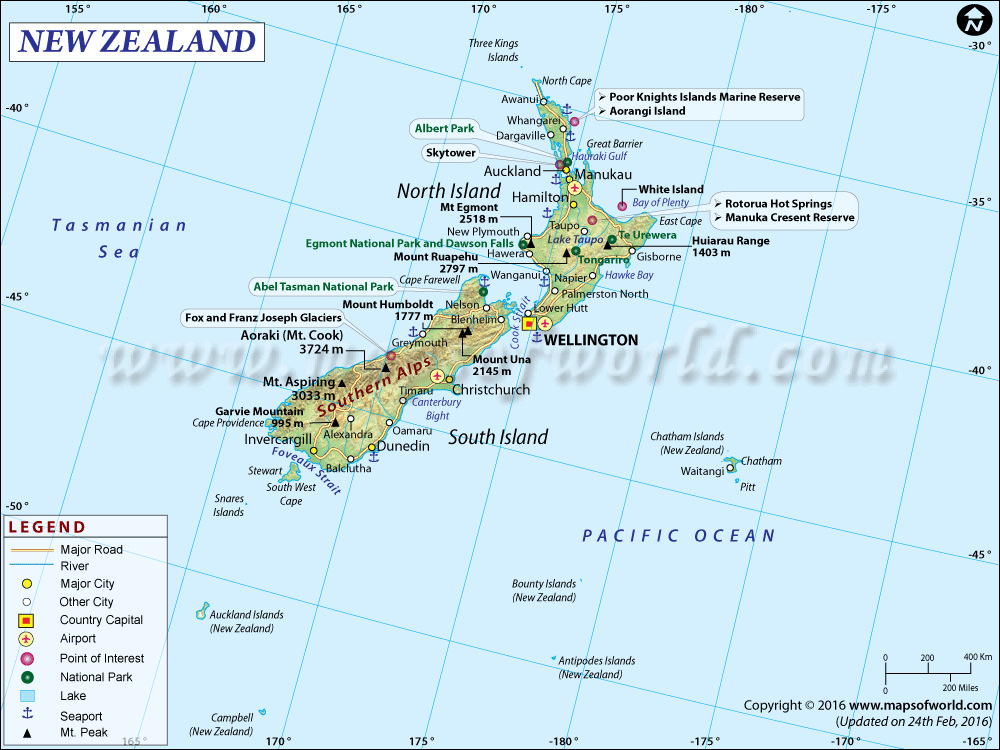 new zealand map 2016