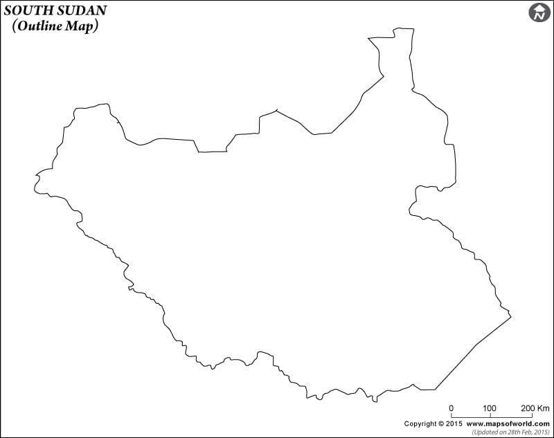 Blank Map Of South Sudan South Sudan Outline Map