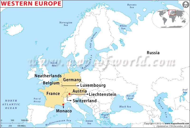 Western Europe Map, Map of Western Europe