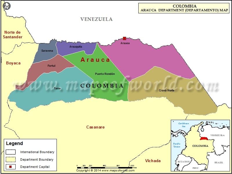 Map of Arauca Department