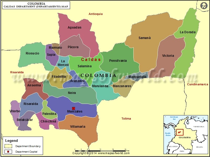 Map of Caldas Department
