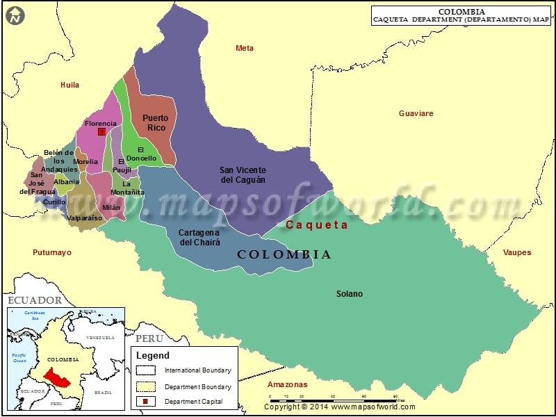 Map of Caqueta Department