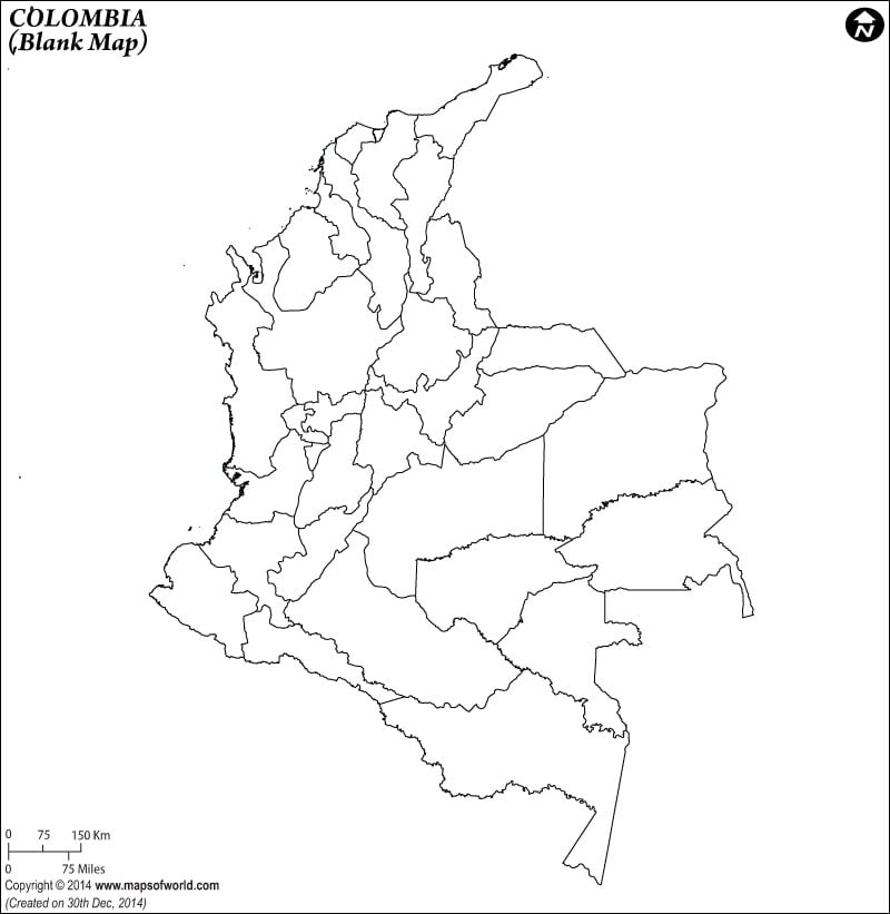 Colombia Blank Map
