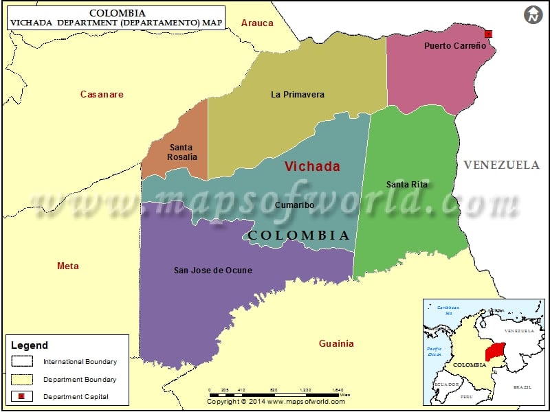 Map of Vichada Department