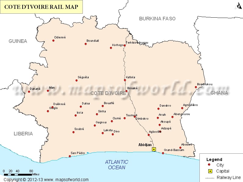 Ivory Coast Rail Map