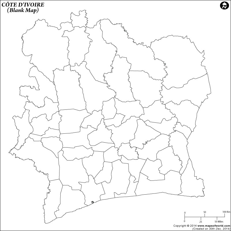 Cote D'lvoire Blank Map