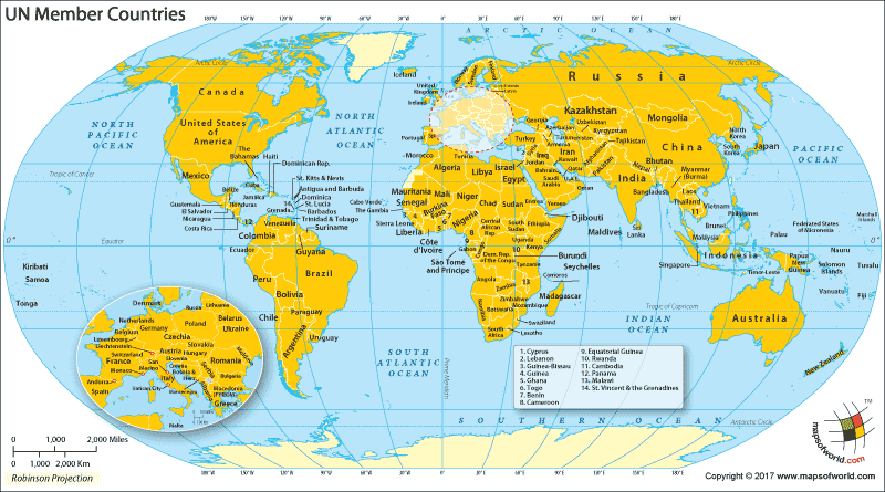 UN Members UN Member Countries Map