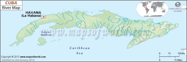Rivers of Cuba Map