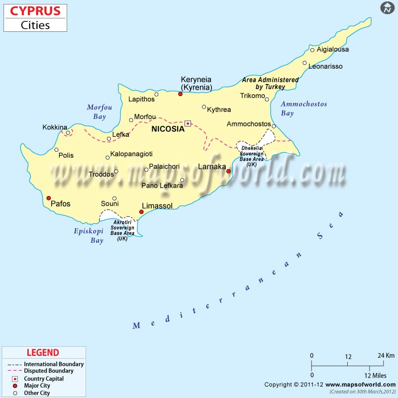 Cyprus Cities Map