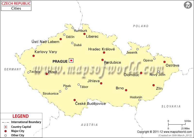 Czech Republic Cities Map